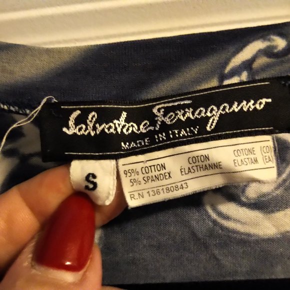 Blue & White Salvatore Ferragamo T=shirt - Picture 2 of 2